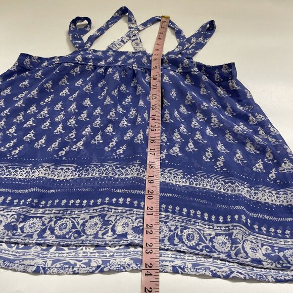 Express Sheer Blouse Tank Top‎ Fairy Floral Y2K BOHO Medium - Picture 7 of 8
